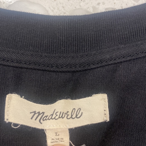 Madewell Black Cotton Crew Neck T Shirt Dress Sz L - Picture 5 of 6